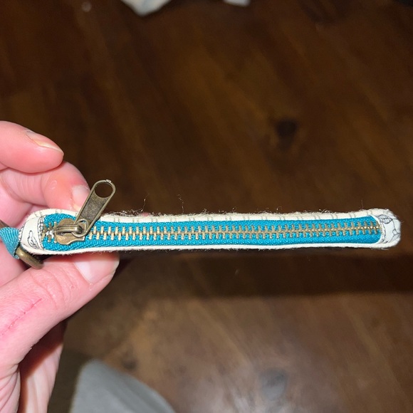 Vintage Wristlet Fabric Key Holder Wallet Colorful ID Pouch - Picture 5 of 9